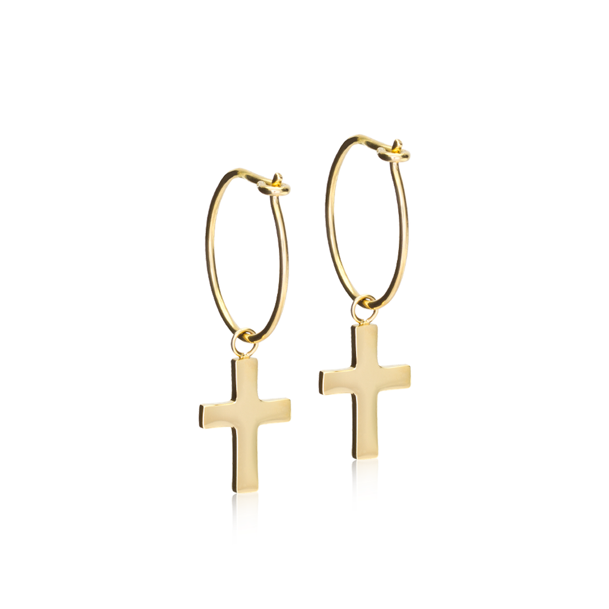 GT Ear Ring 14 mm, Pendant Cross 11 mm