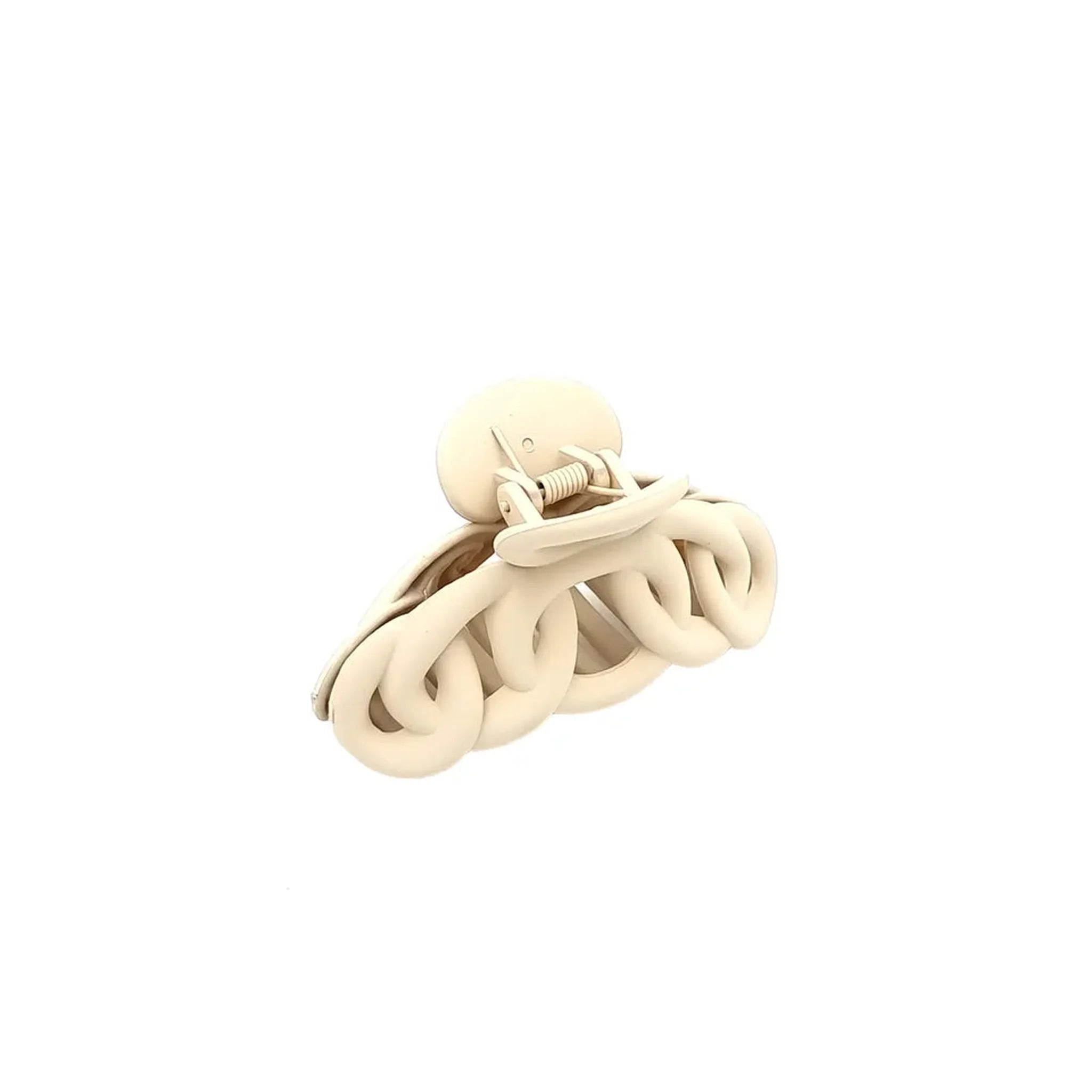 Gummerad Hårklämma Med Ringar Beige