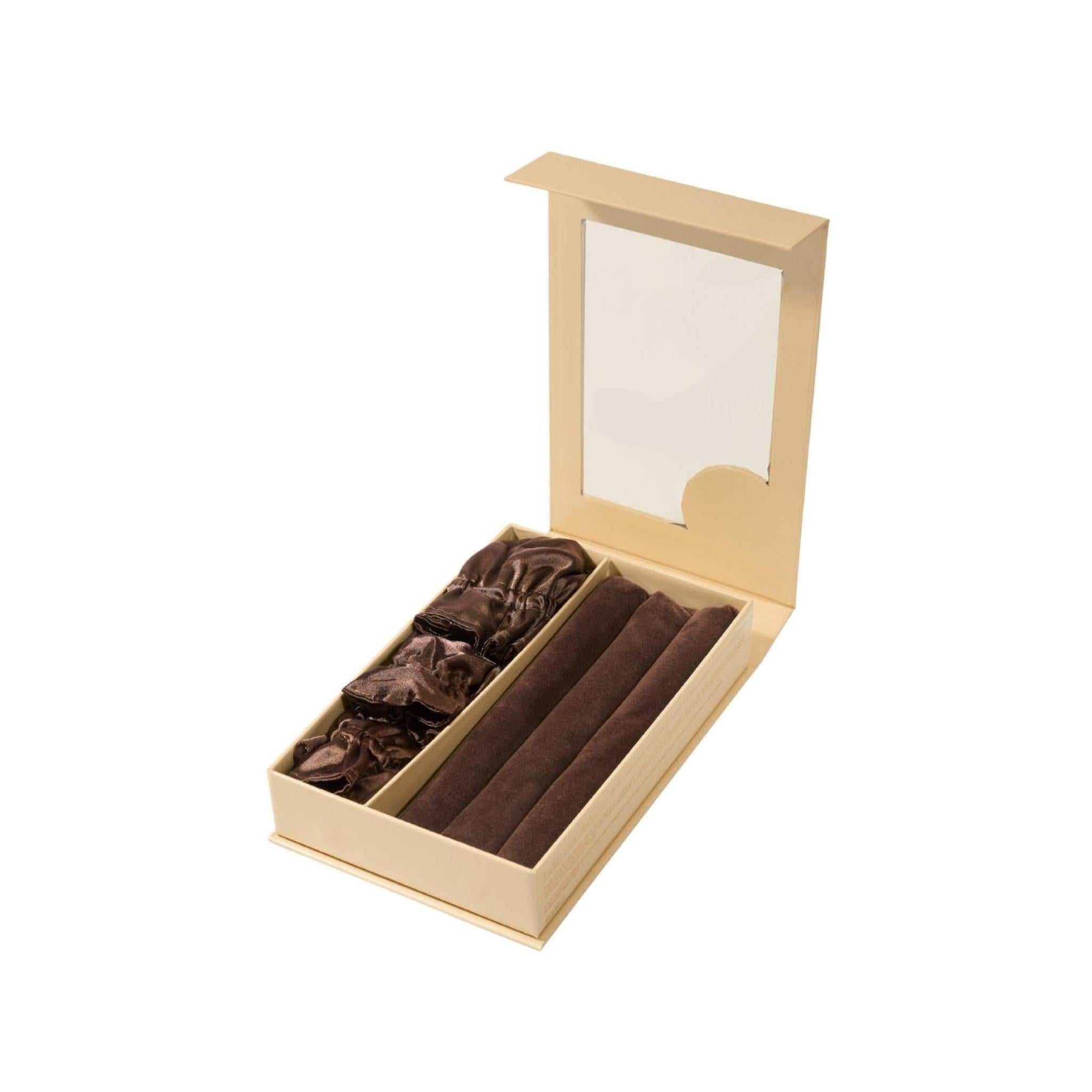 Heatless Curling Rods With Caps 3-Pack Set, Brown