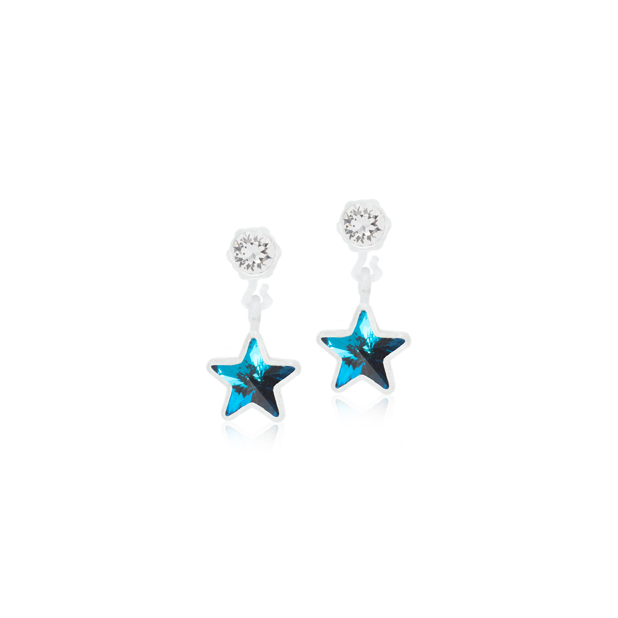 MP Pendant Star 4/6 mm, Crystal/Aquamarine