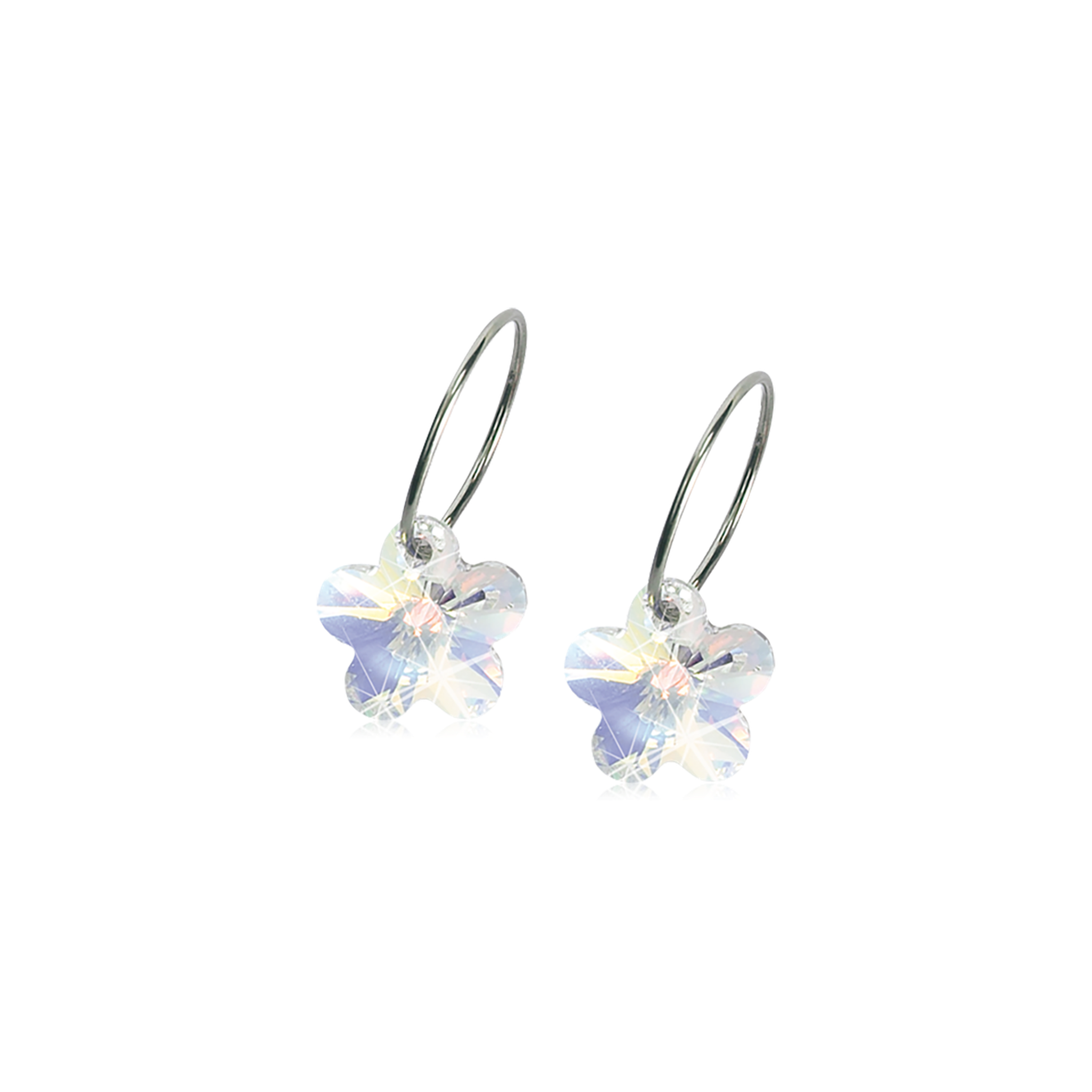 NT Ear Ring 14 mm, Flower 12 mm, Rainbow