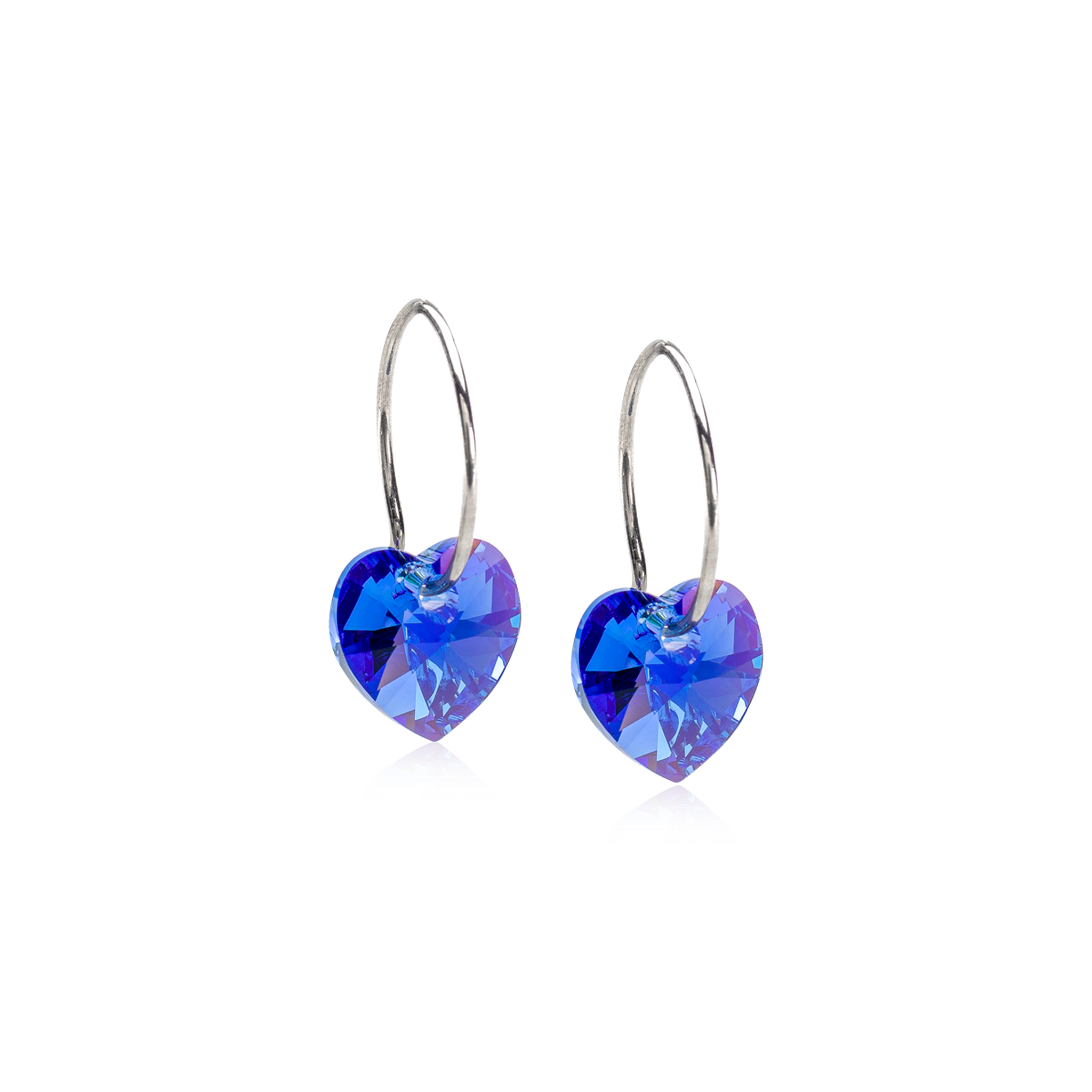 NT Ear Ring 14 mm, Heart 10 mm, Sapphire