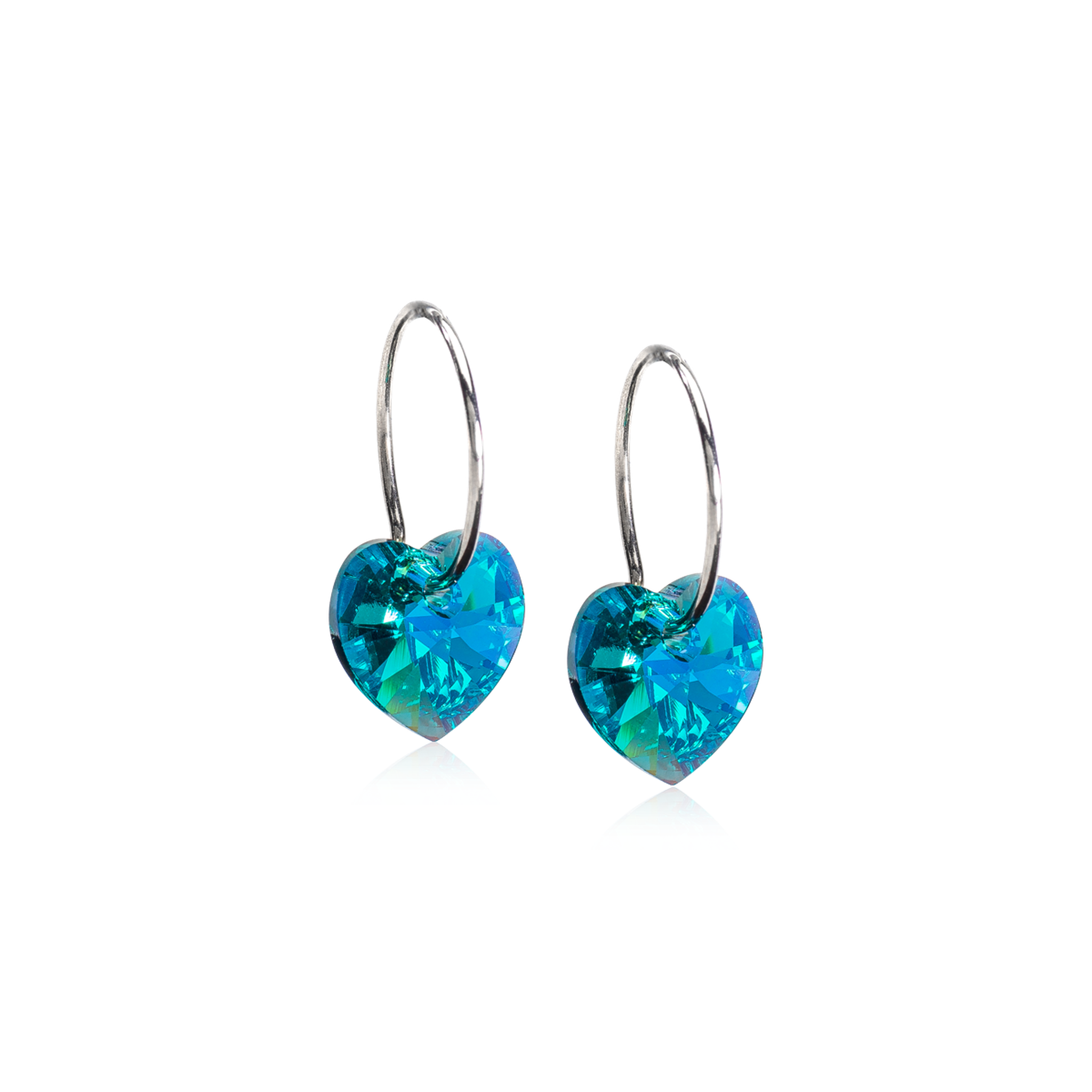 NT Ear Ring 14 mm, Heart 10 mm, Turquoise