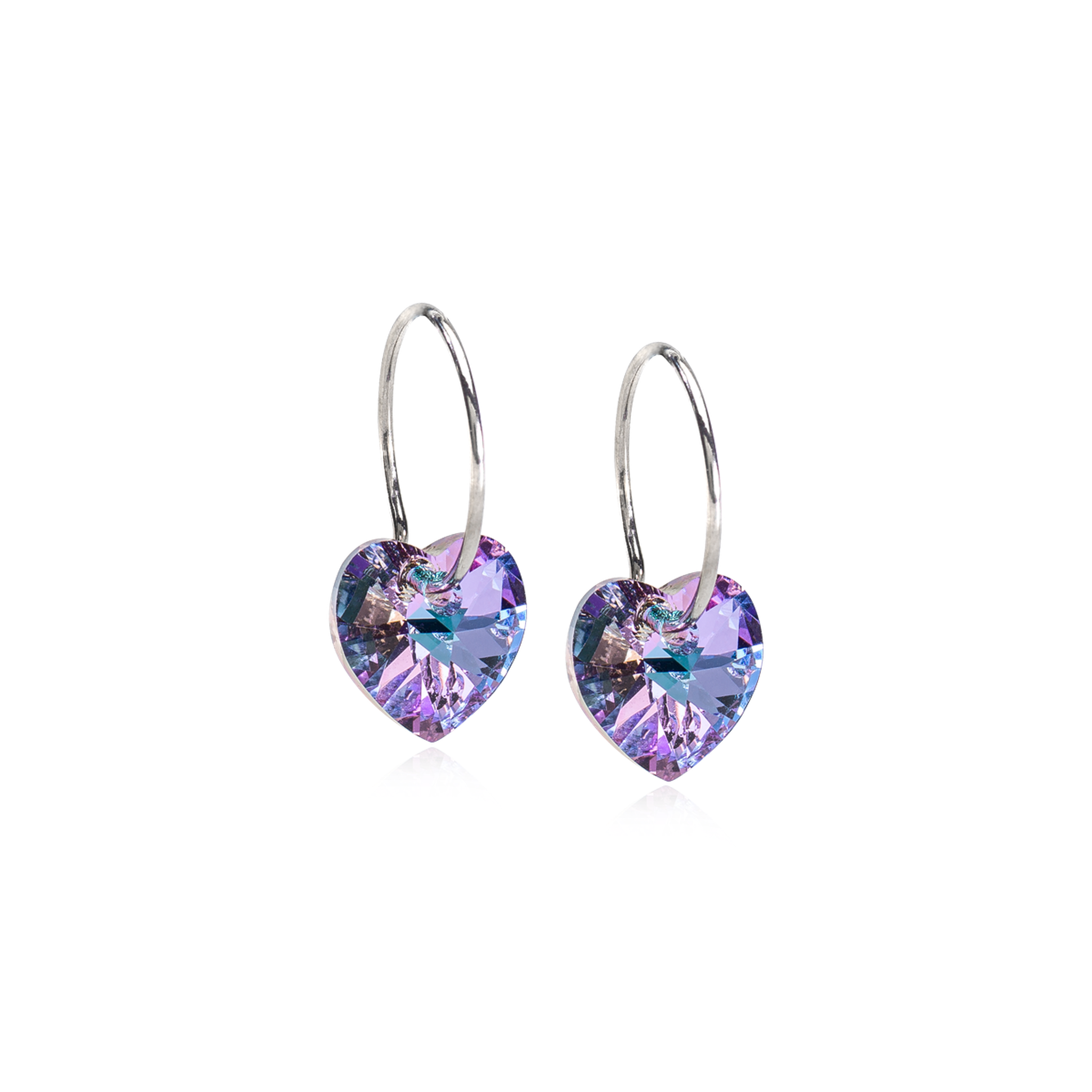 NT Ear Ring 14 mm, Heart 10 mm, Lilac
