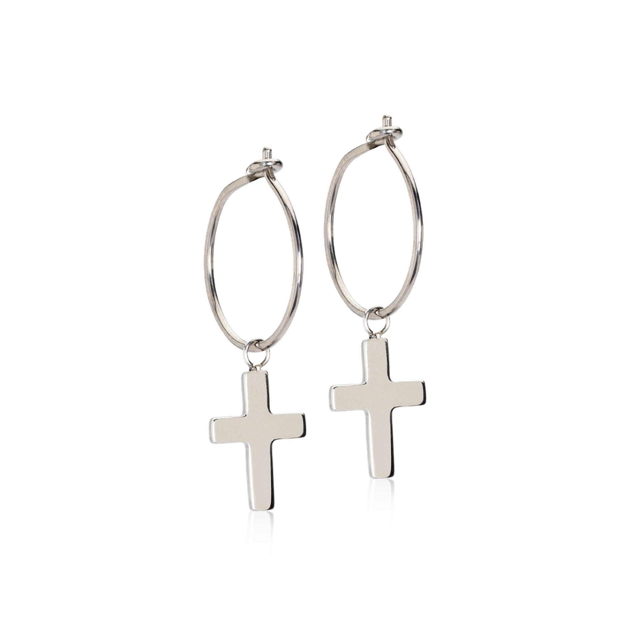 NT Ear Ring 14 mm, Pendant Cross 11 mm