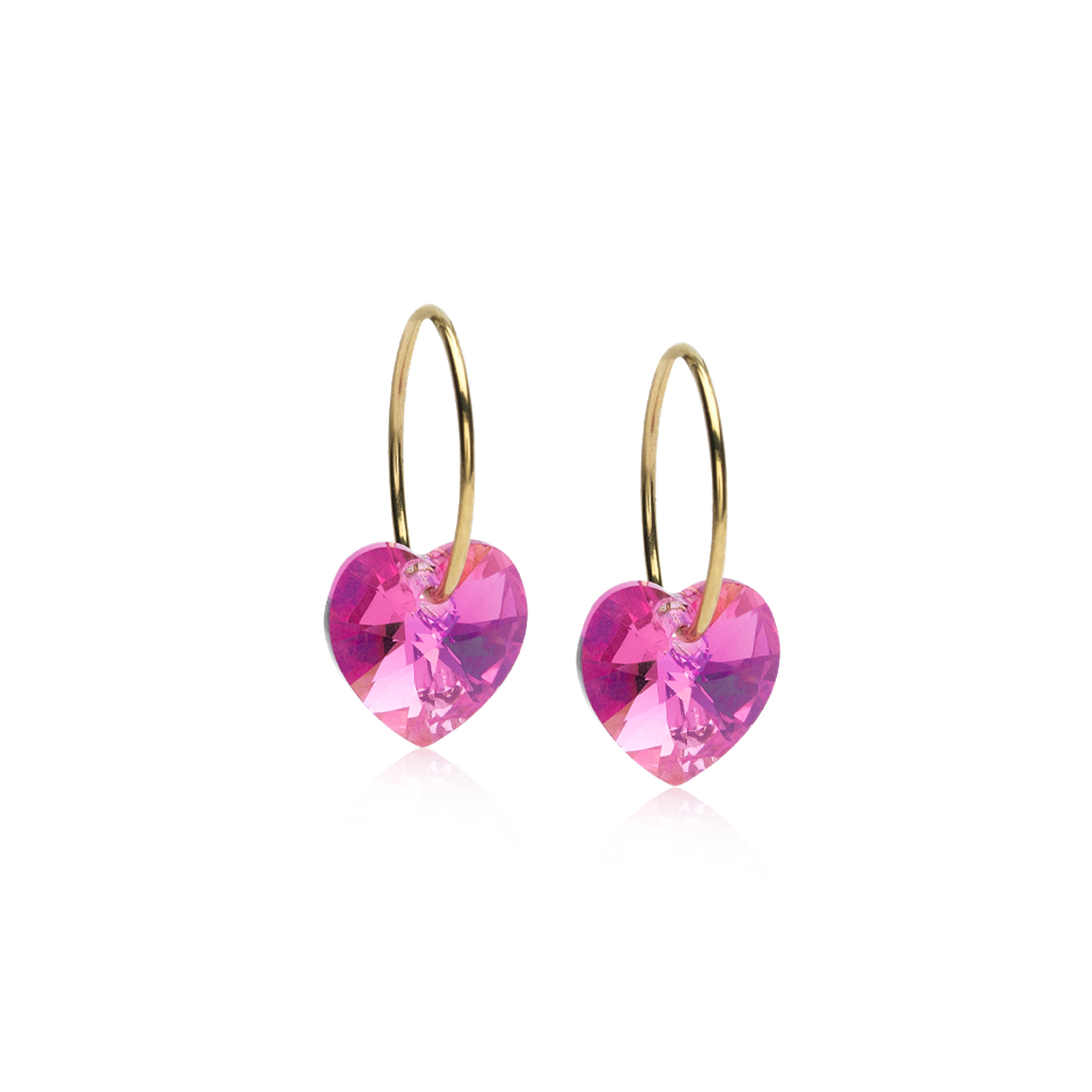 GT Ear Ring 14 mm, Heart 10 mm, Rose