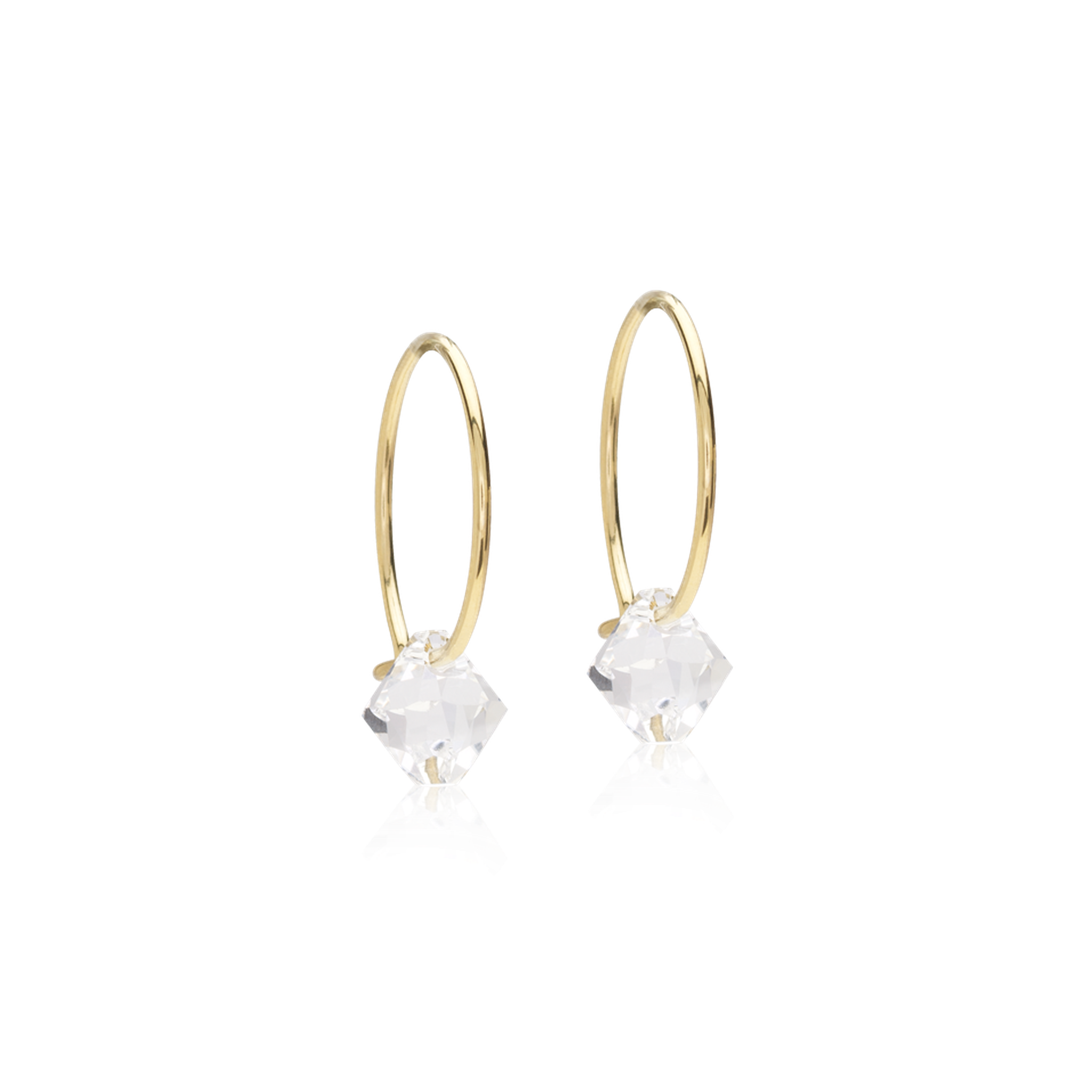 GT Ear Ring 14 mm, Bicone 6 mm, Crystal