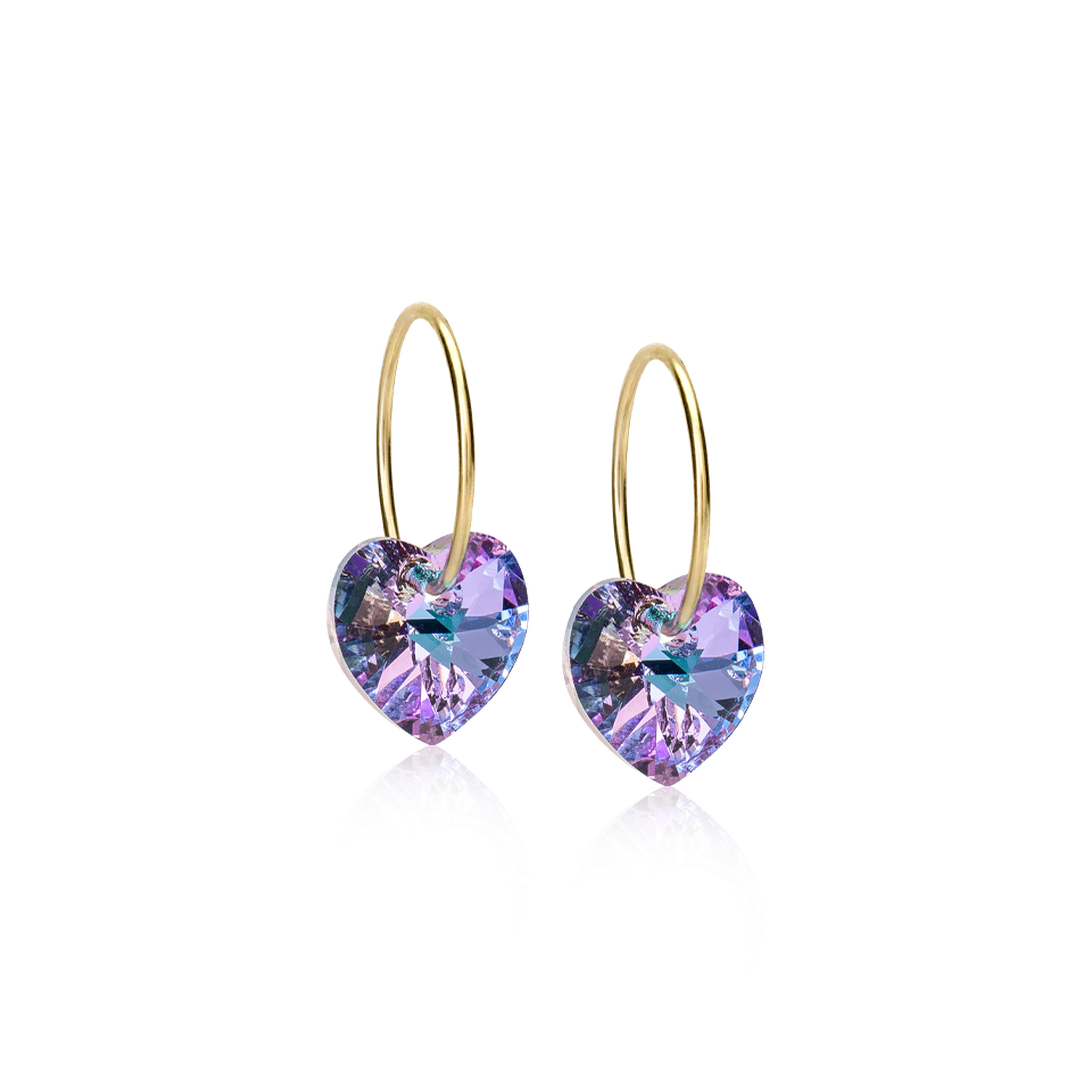 GT Ear Ring 14 mm, Heart 10 mm, Lilac